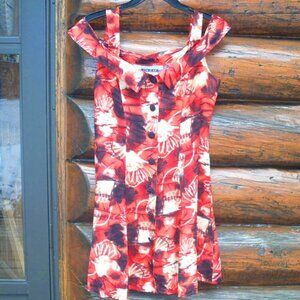 EUC Adorable Vintage Button Down Sleeveless Sun Mini Dress Size 7/8